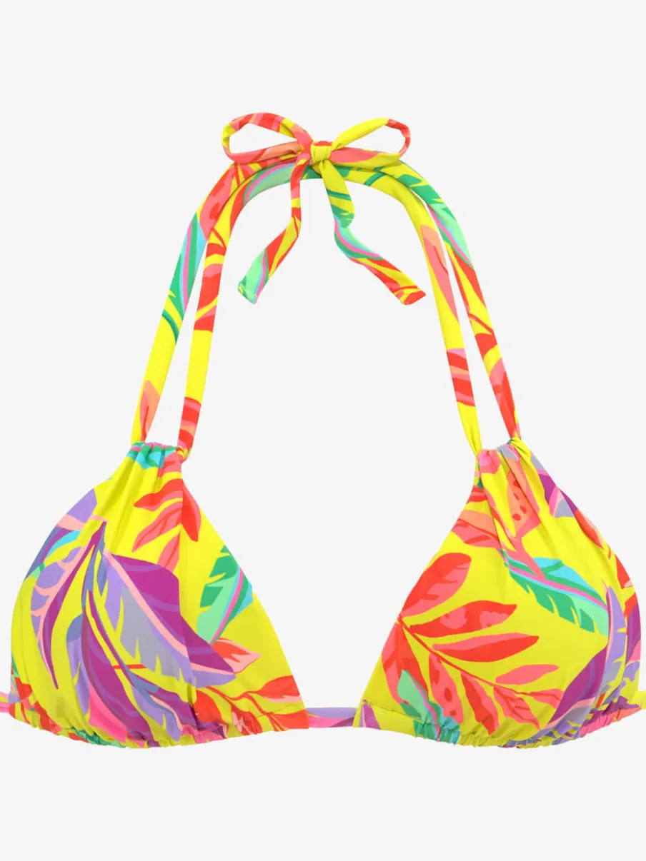 Haut de bikini triangle motif floral entièrement unique et ajustable
