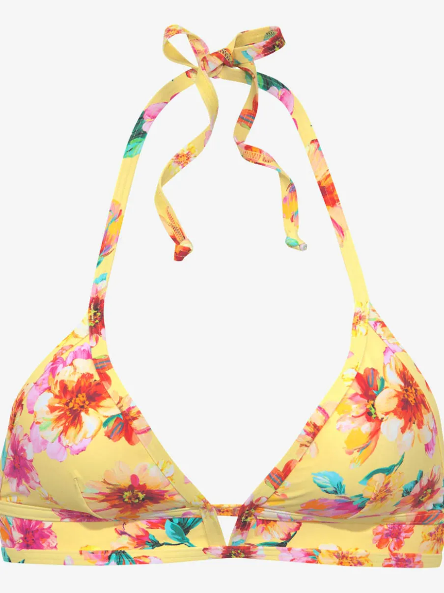 Haut de bikini triangle à motifs floraux amovibles