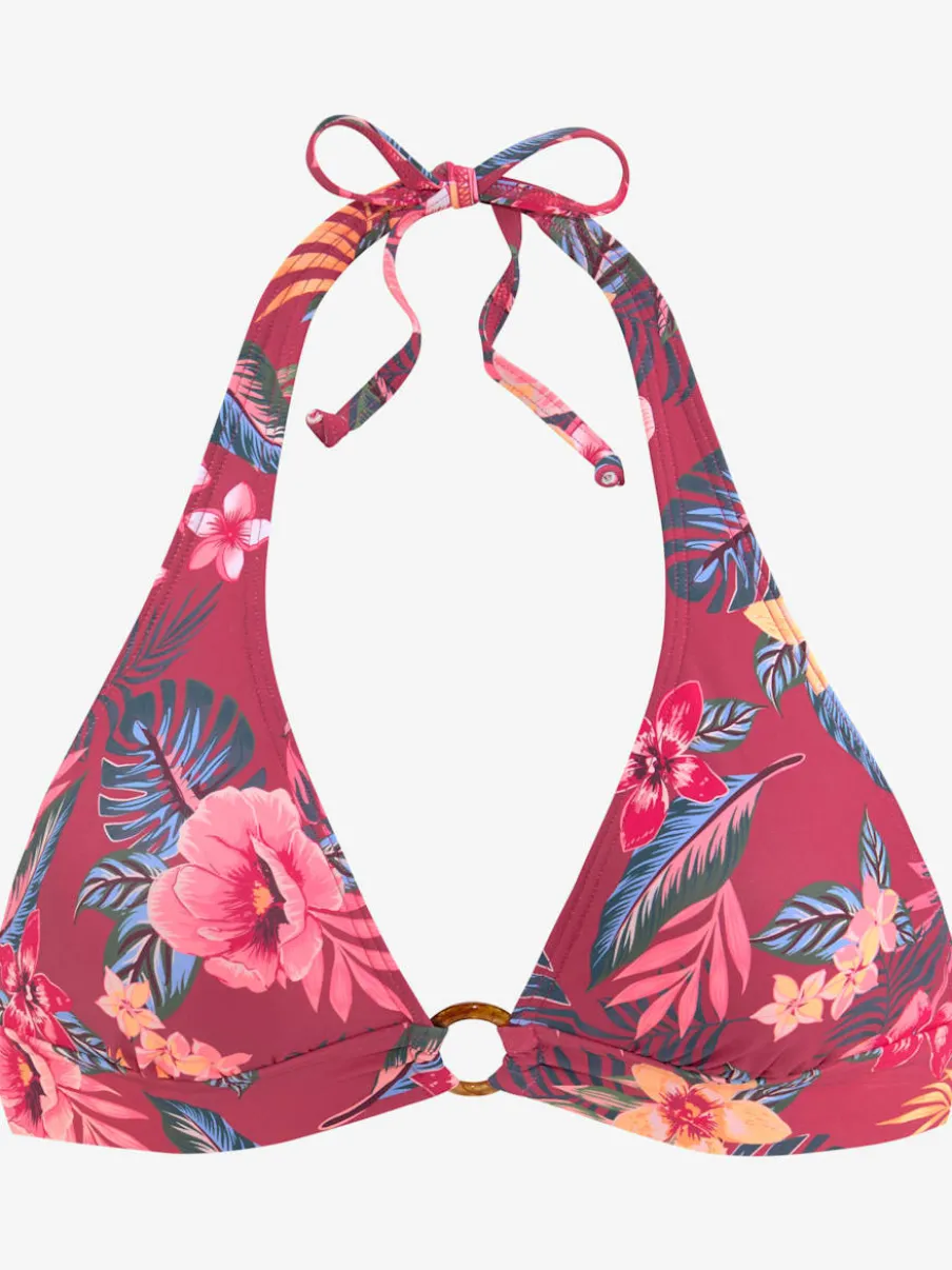 Haut de bikini triangle à nouer imprimé floral