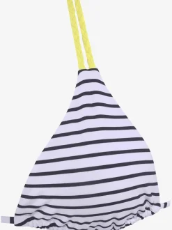 Haut de bikini triangle à rayures avec détails contrastés