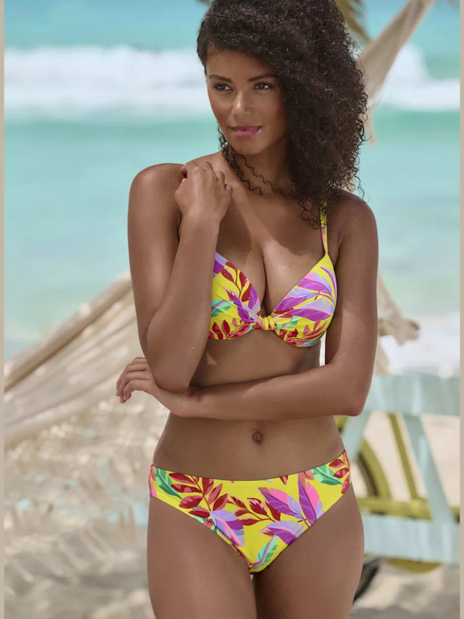 Haut de maillot à armatures motif floral unique ajustable
