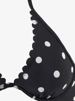 Haut de maillot de bain à armatures avec motif à pois et tour de cou à nouer