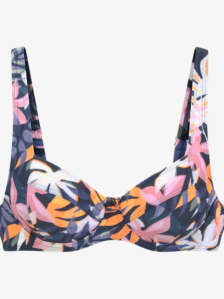 Haut de maillot de bain à armatures imprimé fleuri