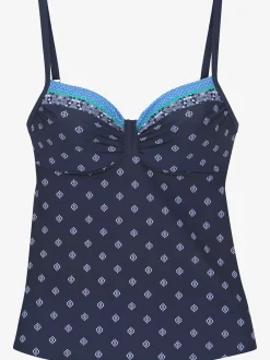 Haut de maillot de bain à armatures avec imprimé et bretelles réglables