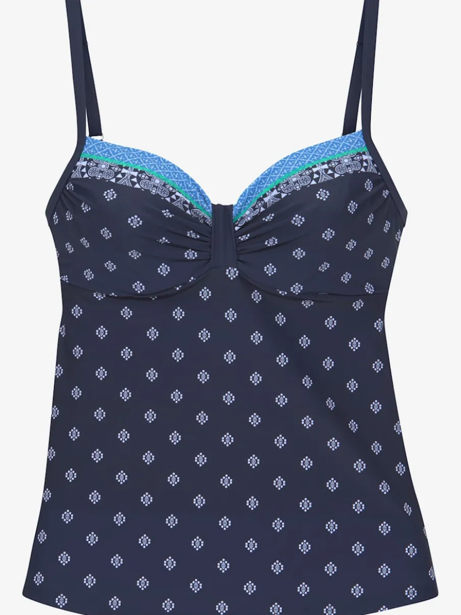 Haut de maillot de bain à armatures avec imprimé et bretelles réglables