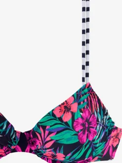 Haut de maillot de bain à armatures floral avec bretelles réglables