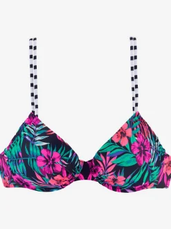 Haut de maillot de bain à armatures floral avec bretelles réglables