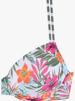 Haut de maillot de bain à armatures floral avec bretelles réglables