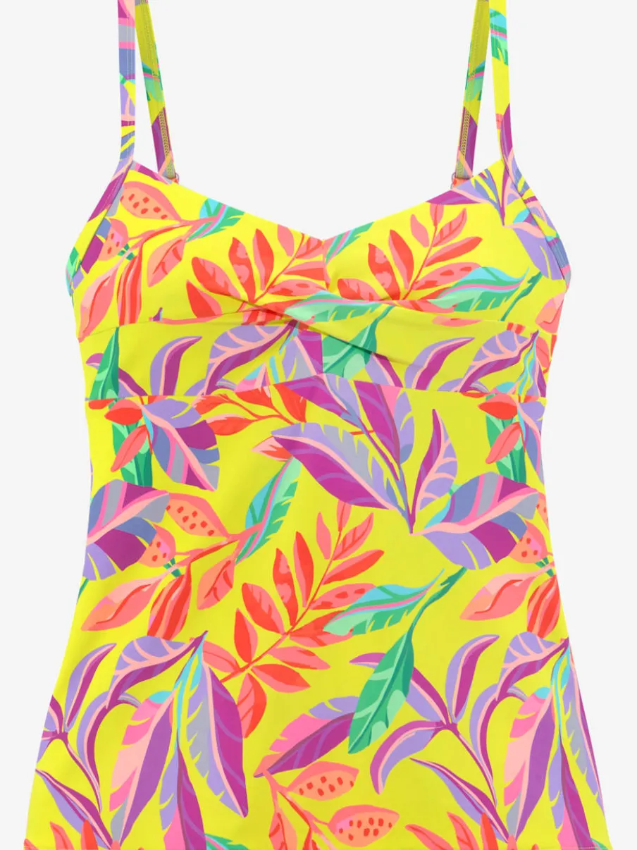 Haut de maillot de bain à armatures floral avec élastique