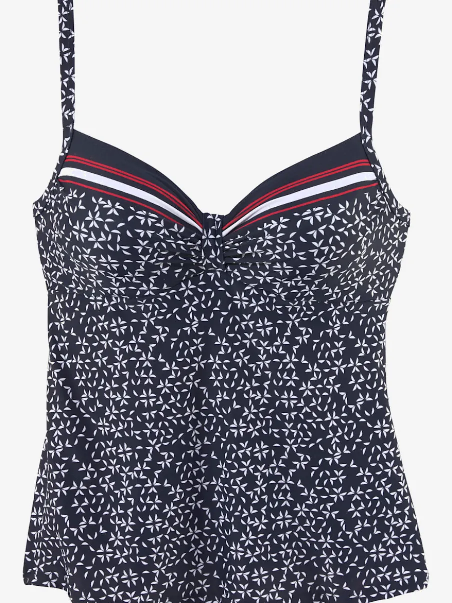 Haut de maillot de bain à armatures avec imprimé minimaliste et bretelles réglables