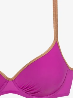Haut de maillot de bain à armatures et passepoils brillants