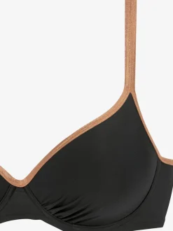 Haut de maillot de bain à armatures et passepoils brillants
