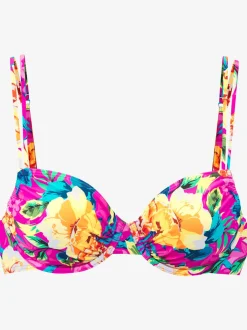Haut de maillot de bain à armatures avec motifs floraux et bonnets amovibles