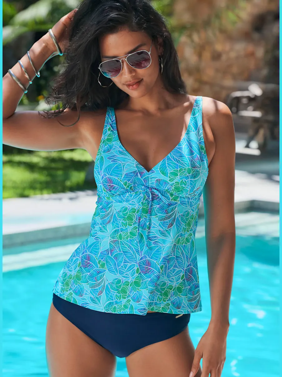 Haut de maillot de bain à armatures avec imprimé floral