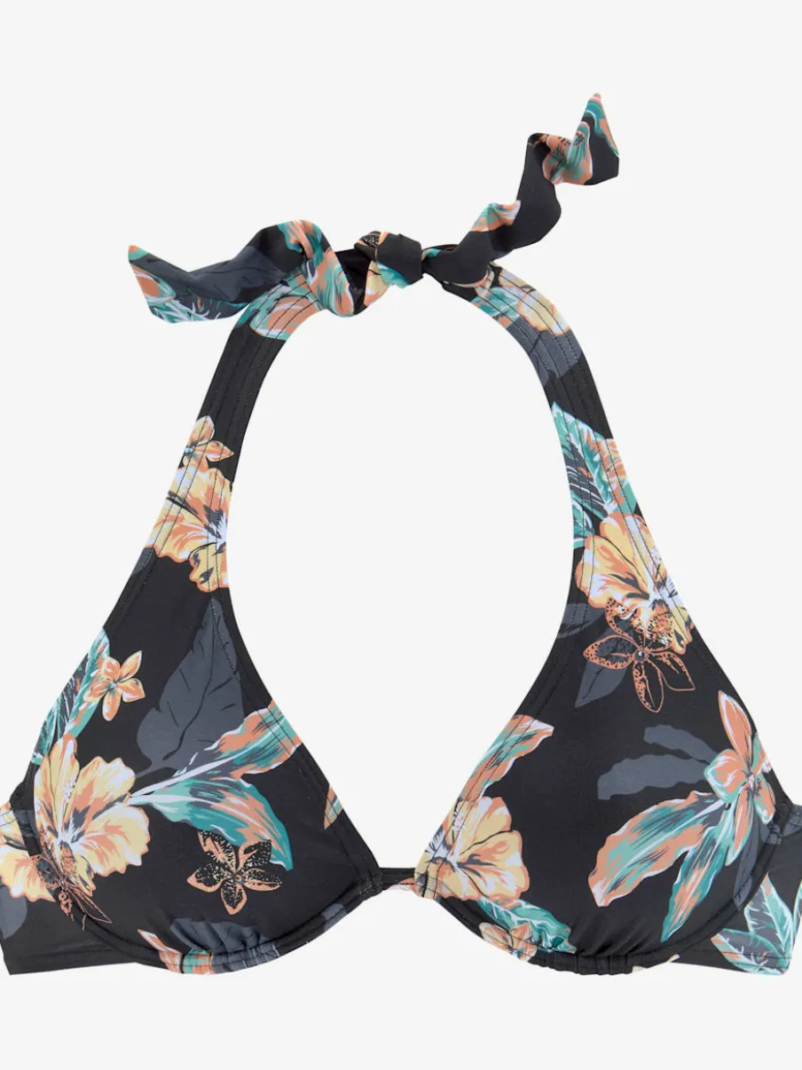 Haut de maillot de bain à armatures avec imprimé floral et bonnets amovibles