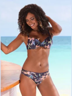 Haut de maillot de bain à armatures avec imprimé floral et bretelles réglables