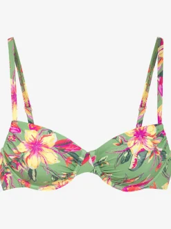 Haut de maillot de bain à armatures avec imprimé floral et bretelles réglables