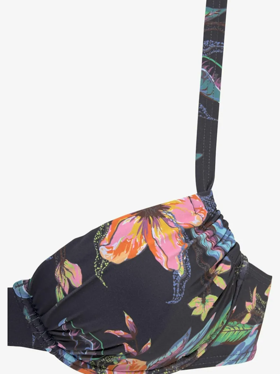 Haut de maillot de bain à armatures avec imprimé floral et bretelles réglables