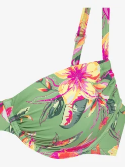 Haut de maillot de bain à armatures avec imprimé floral et bretelles réglables