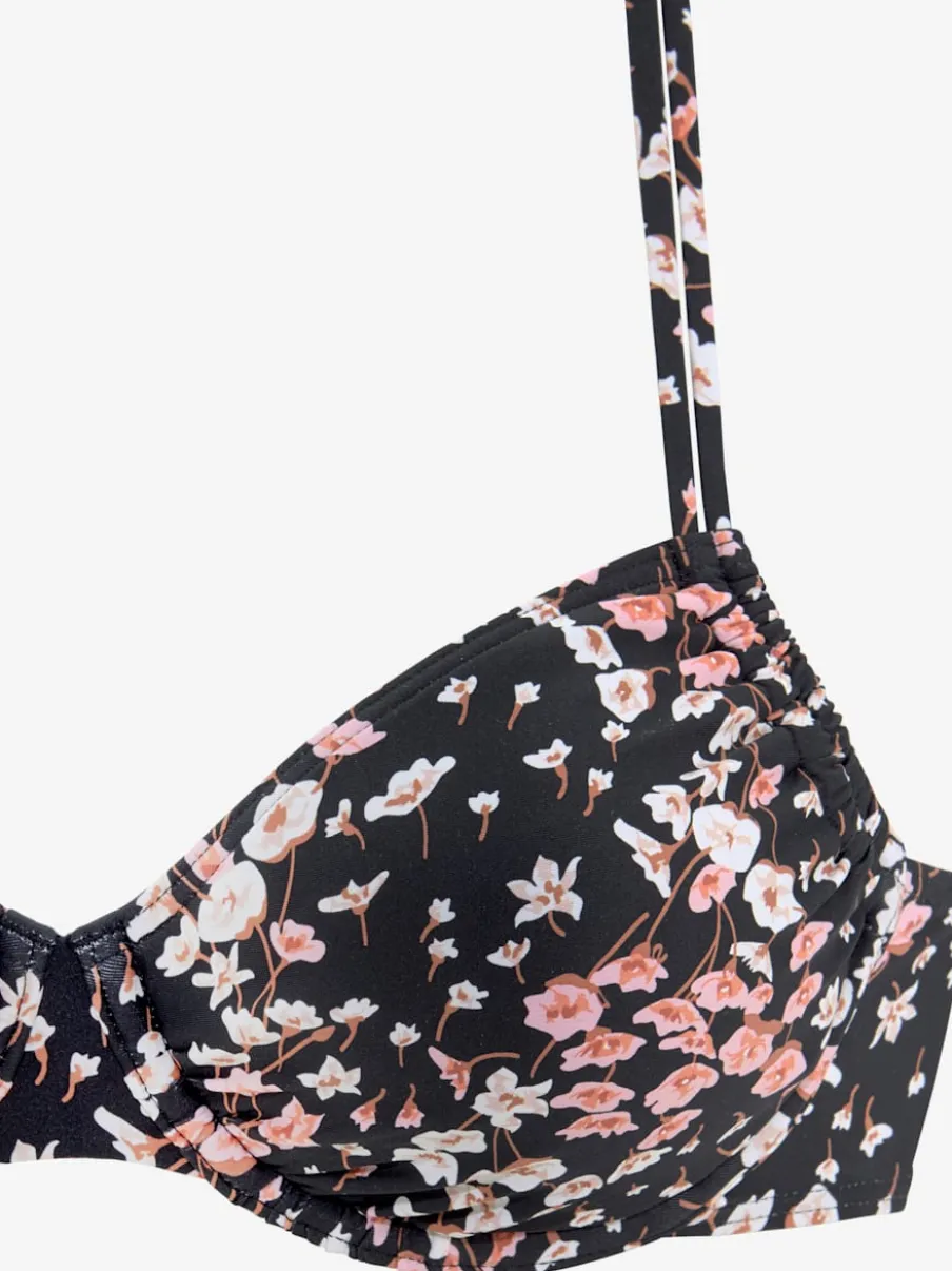 Haut de maillot de bain à armatures imprimé floral