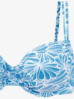 Haut de maillot de bain à armatures avec imprimé floral et doubles bretelles