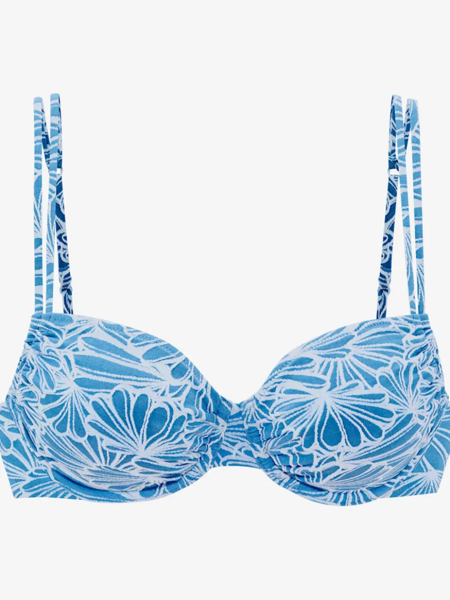 Haut de maillot de bain à armatures avec imprimé floral et doubles bretelles