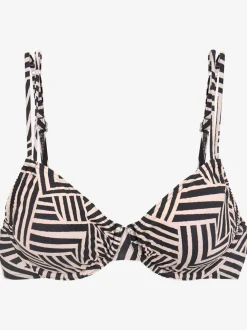 Haut de maillot de bain à armatures motif graphique ajustable