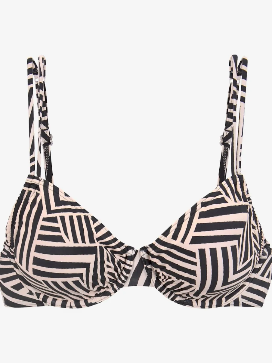 Haut de maillot de bain à armatures motif graphique ajustable