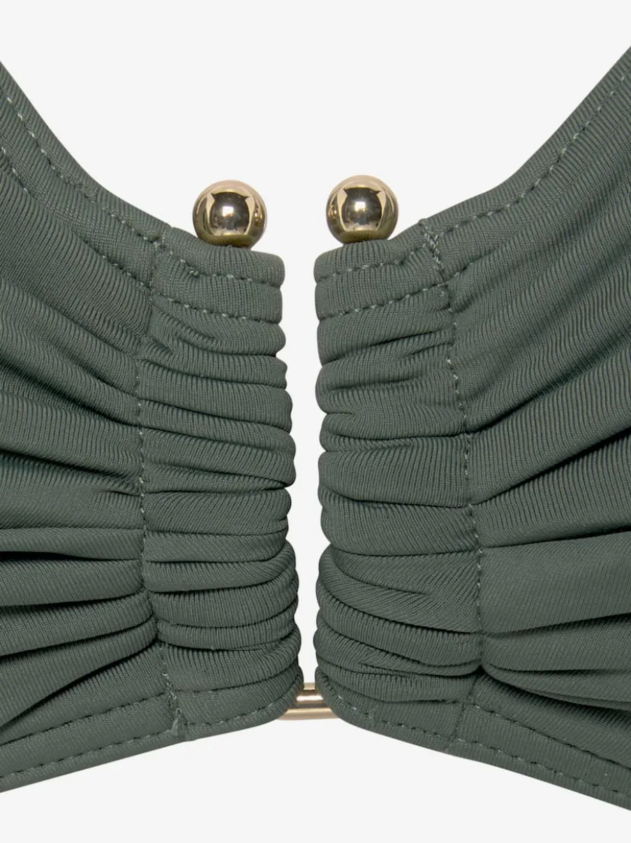 Haut de maillot de bain à armatures avec boucle décorative