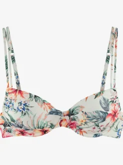Haut de maillot de bain à armatures avec imprimé floral et doubles bretelles réglables