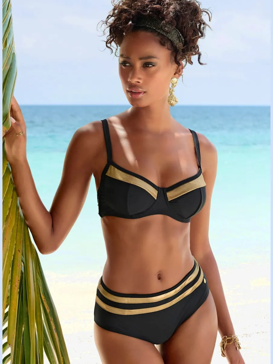 Haut de maillot de bain à armatures avec détails métallisés