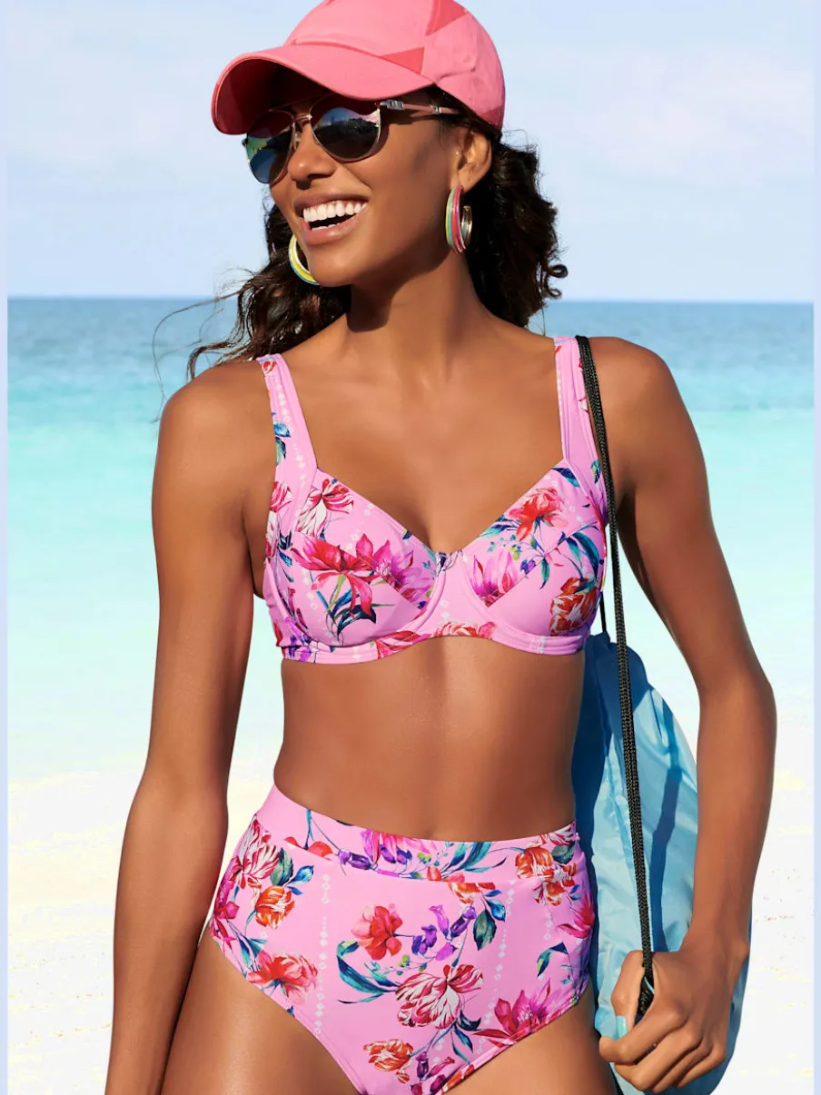 Haut de maillot de bain à armatures floral moderne