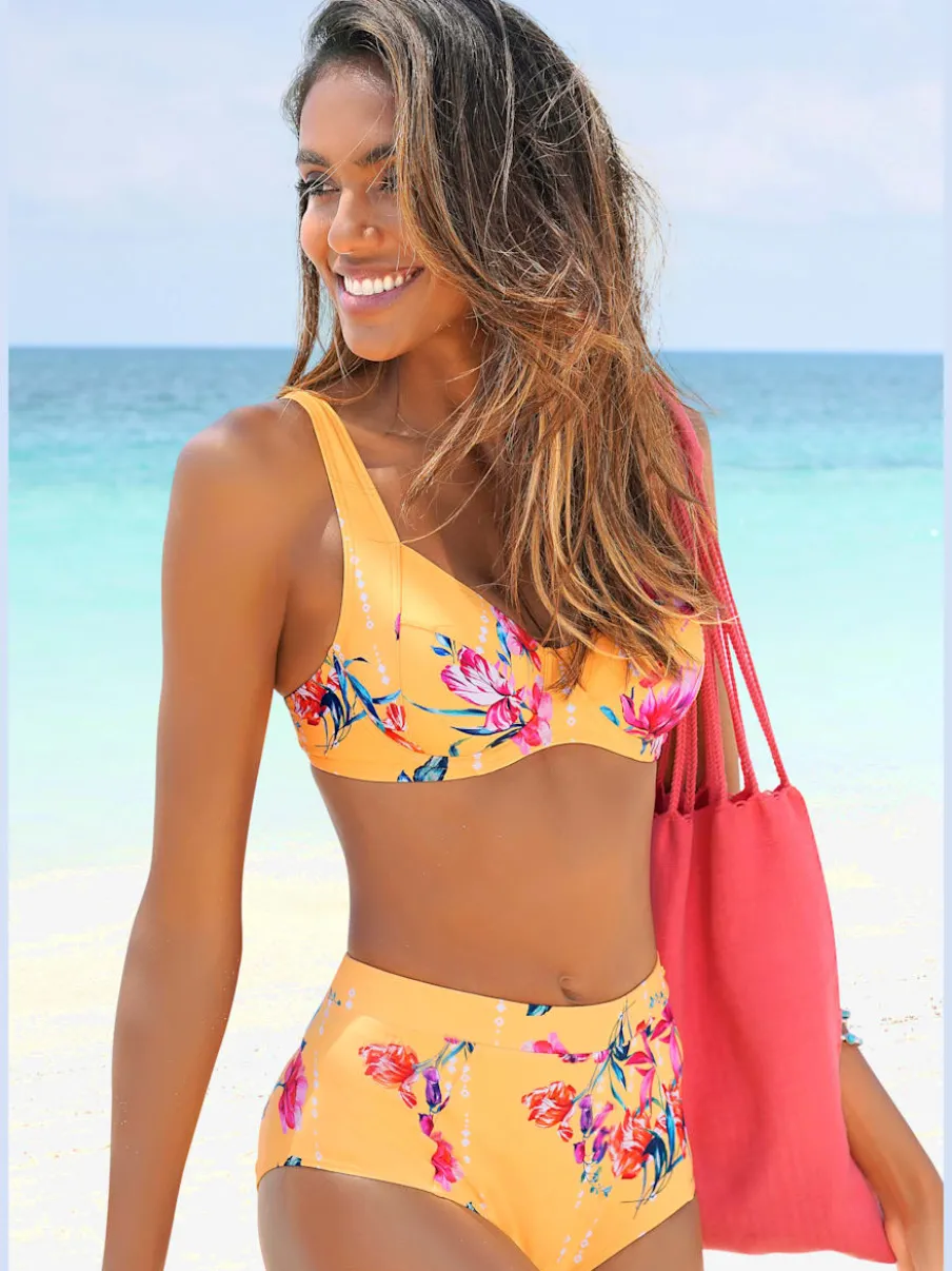 Haut de maillot de bain à armatures floral moderne