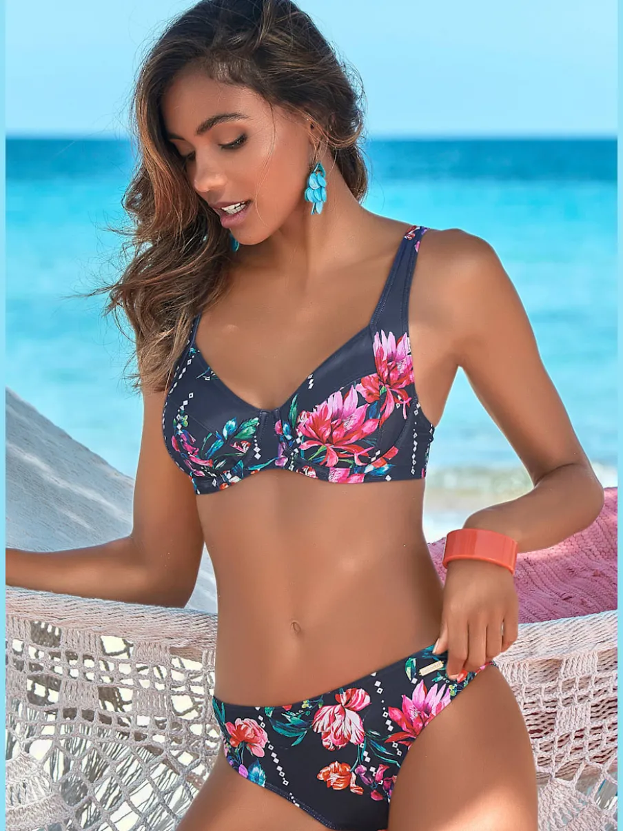 Haut de maillot de bain à armatures floral moderne