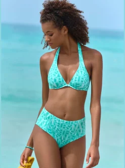 Haut de maillot de bain à armatures imprimé géométrique recyclé
