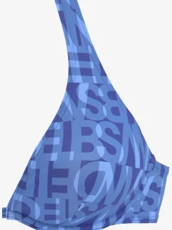 Haut de maillot de bain à armatures imprimé géométrique recyclé