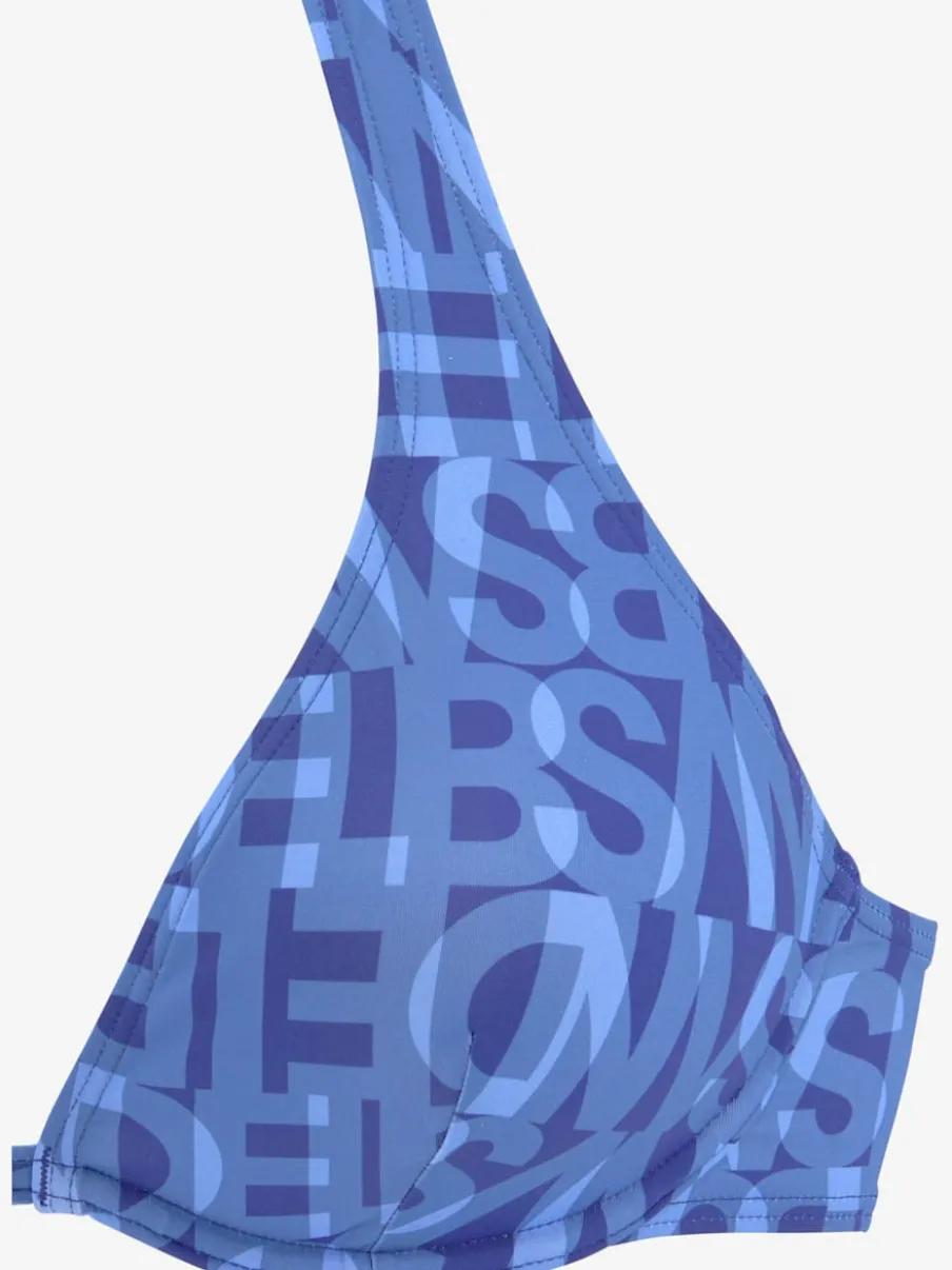 Haut de maillot de bain à armatures imprimé géométrique recyclé