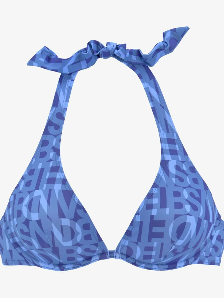 Haut de maillot de bain à armatures imprimé géométrique recyclé