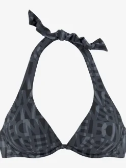 Haut de maillot de bain à armatures imprimé géométrique recyclé