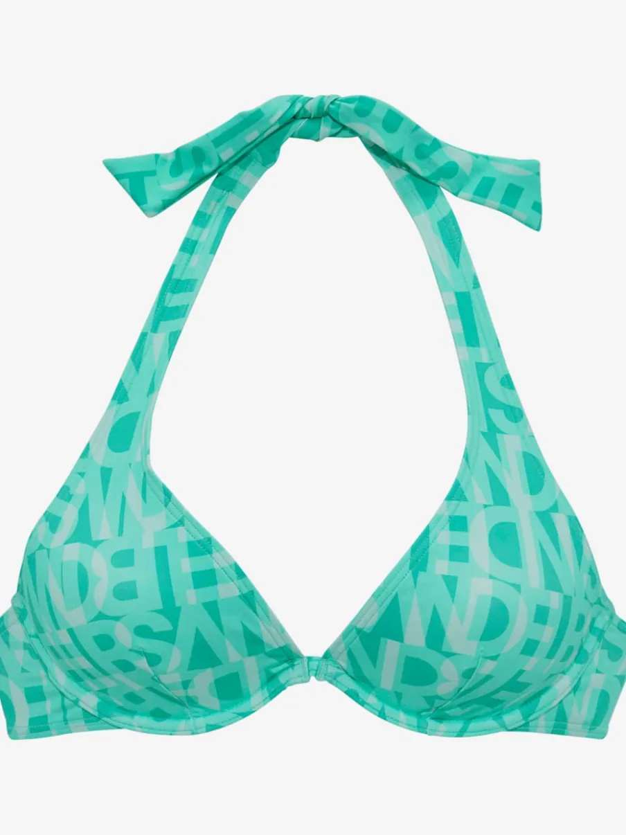 Haut de maillot de bain à armatures imprimé géométrique recyclé