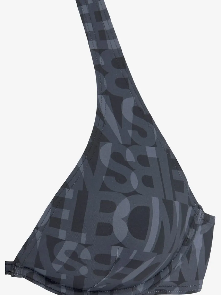 Haut de maillot de bain à armatures imprimé géométrique recyclé
