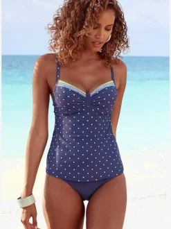 Haut de maillot de bain à armatures à pois