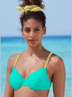 Haut de maillot de bain à armatures avec détails contrastés