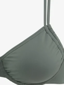 Haut de maillot de bain à armatures avec fronce latérale et doubles bretelles réglables