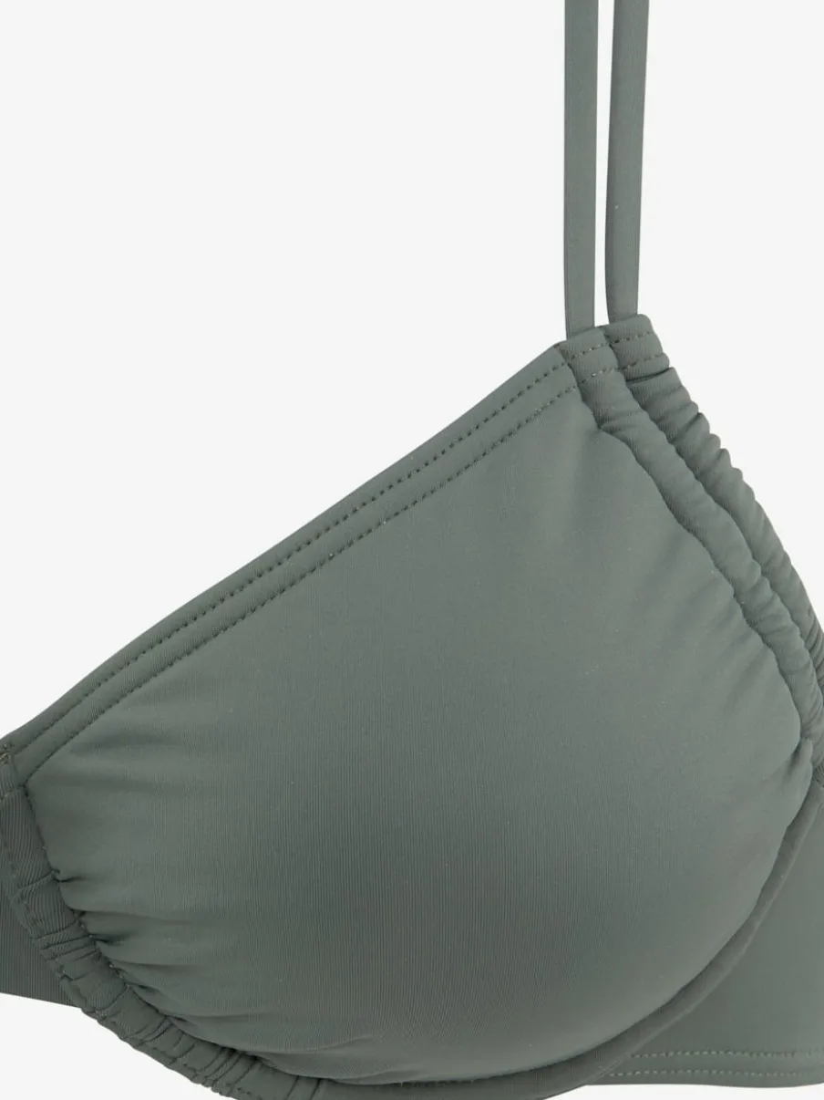 Haut de maillot de bain à armatures avec fronce latérale et doubles bretelles réglables
