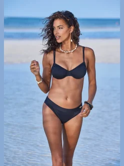 Haut de maillot de bain à armatures avec fronce latérale et doubles bretelles réglables
