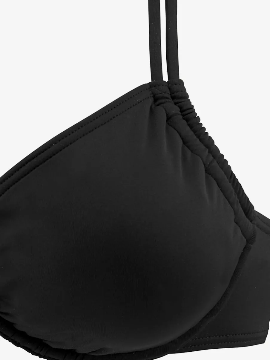 Haut de maillot de bain à armatures avec fronce latérale et doubles bretelles réglables