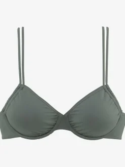 Haut de maillot de bain à armatures avec fronce latérale et doubles bretelles réglables