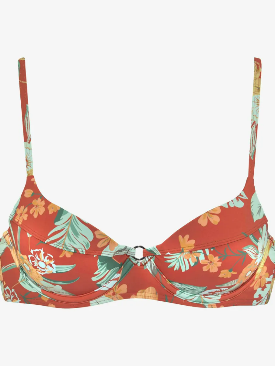 Haut de maillot de bain à armatures avec motifs floraux et bretelles réglables