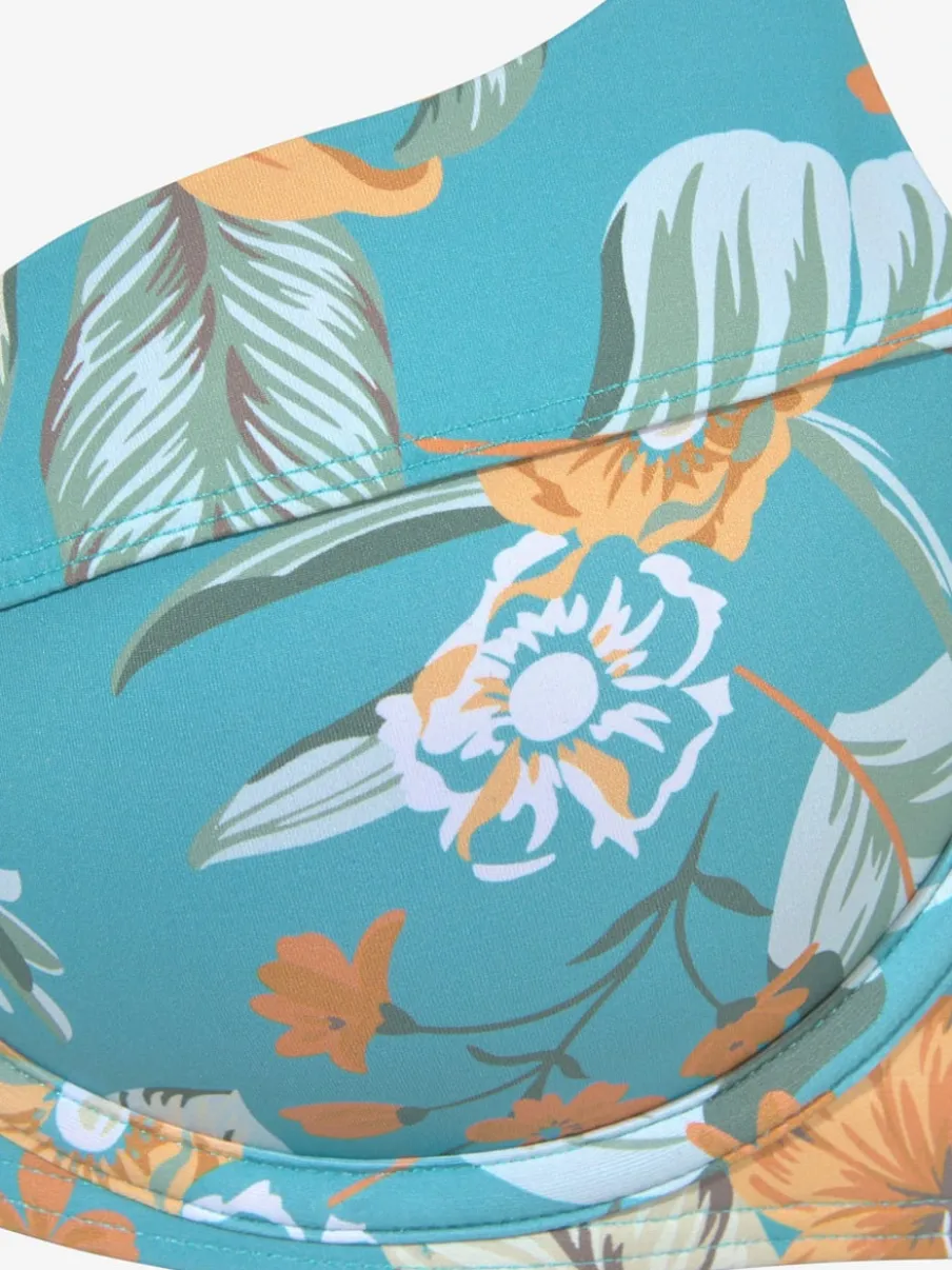 Haut de maillot de bain à armatures avec motifs floraux et bretelles réglables